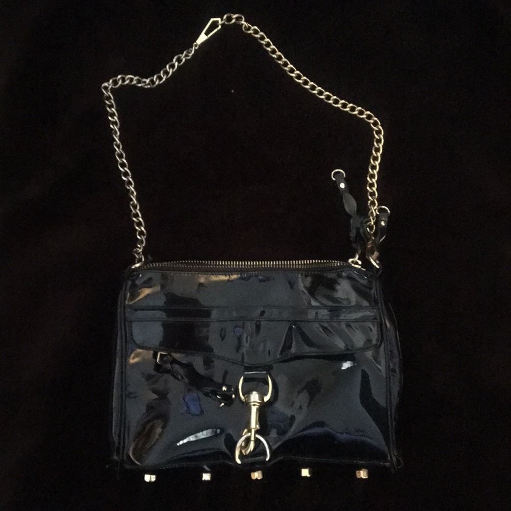 Black patent leather Rebecca Minkoff bag